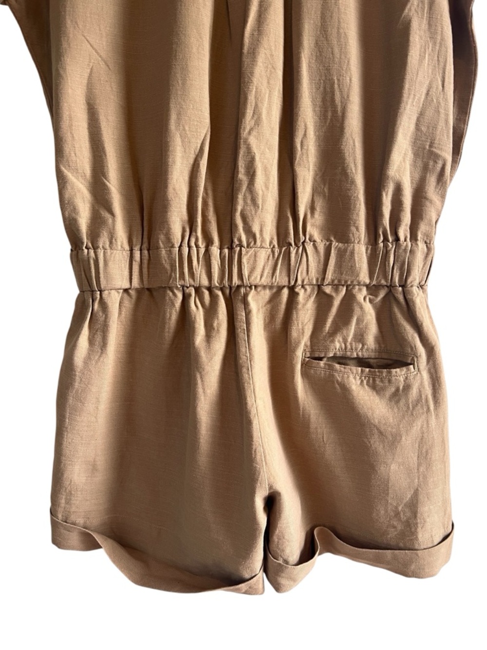 Naif Montreal linen cotton blend button down shorts romper L excellent condition - Picture 9 of 11